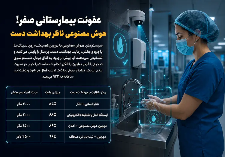 عفونت بیمارستانی صفر؟ هوش مصنوعی ناظر بهداشت دست